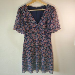 Madewell floral chiffon dress fit flare 2